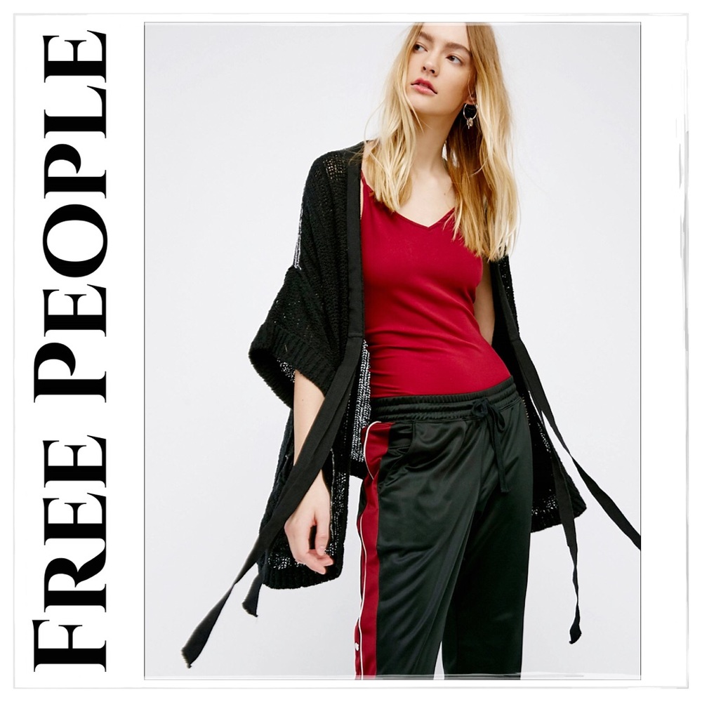 Free People Black Beach House Brunch Cardigan - Picture 1 of 4